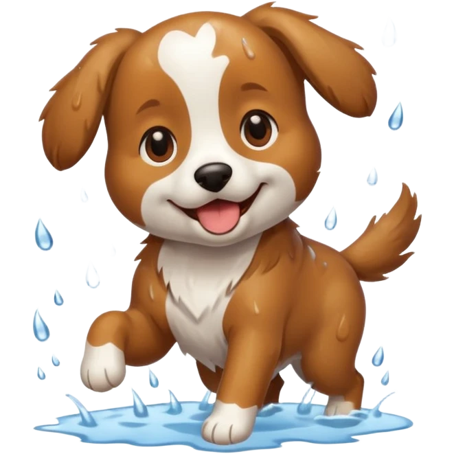 a dog playing in the rain emoji