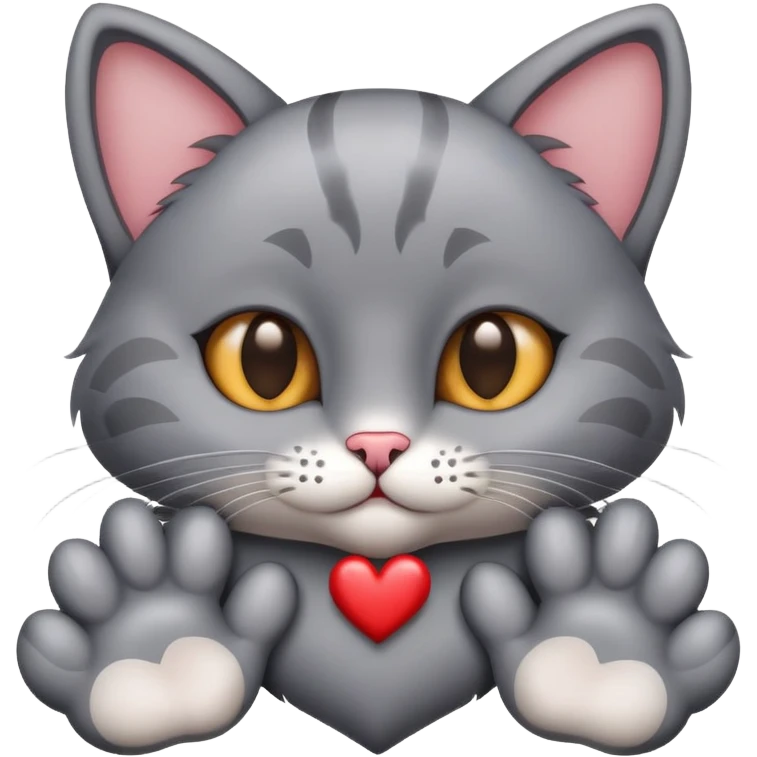 cat that make a heart with his paws emoji