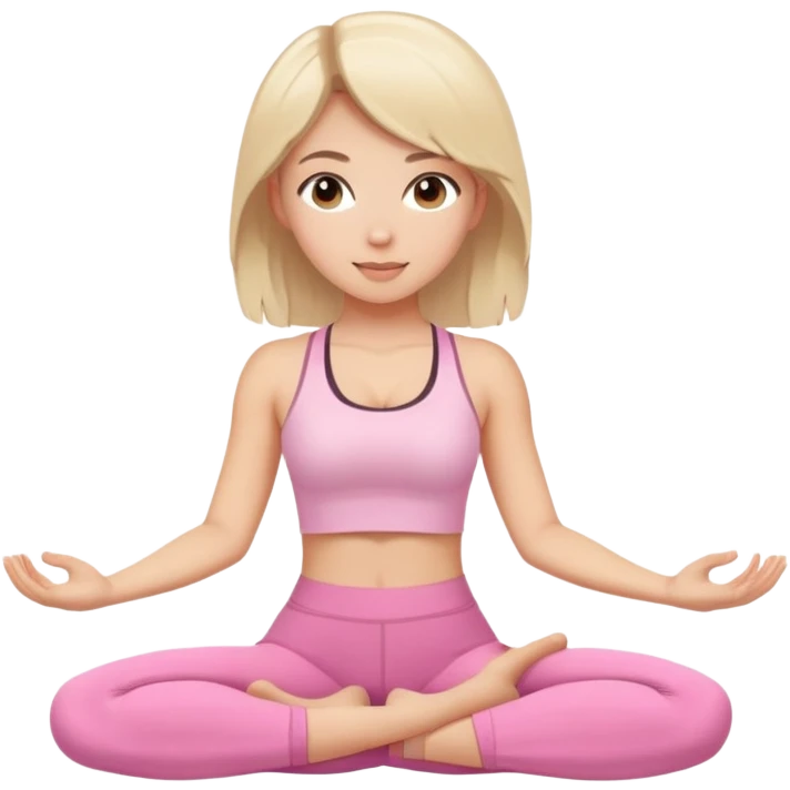 Light haired Brunette yoga girl light pink clothes  emoji