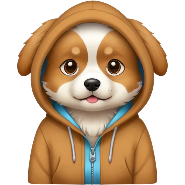 Dog wearing a hoodie emoji