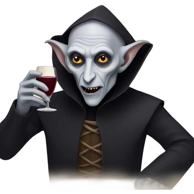 Nasferatu drinking wine emoji