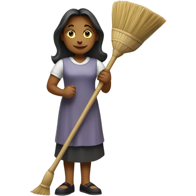 Mom with broom emoji