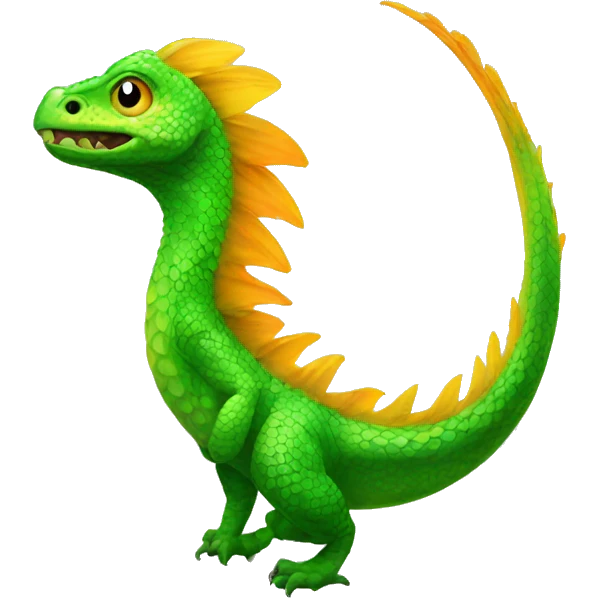 Green scaly neon tail emoji