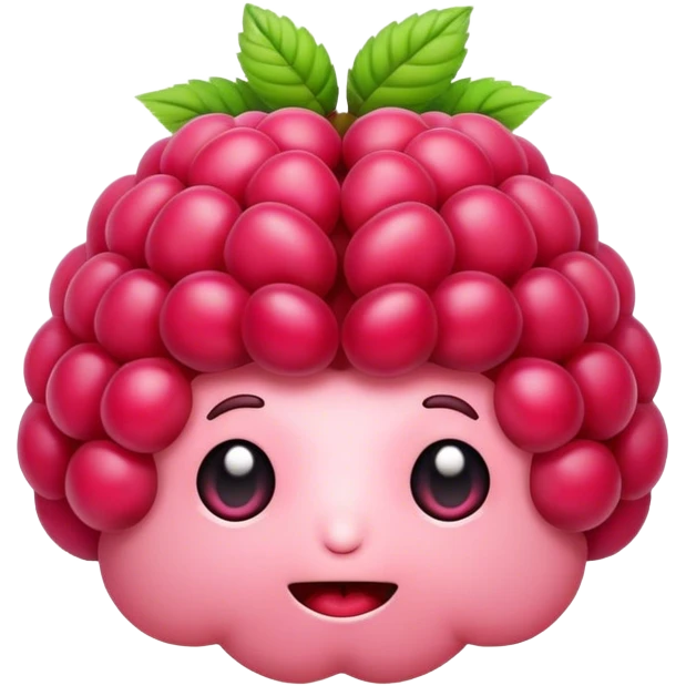 Brain shaped cute raspberry emoji
