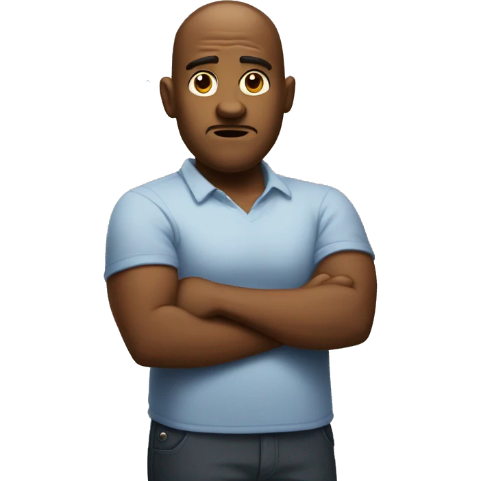 Generate a character shrugging or crossing arms expressing the word "unnecessary" emoji