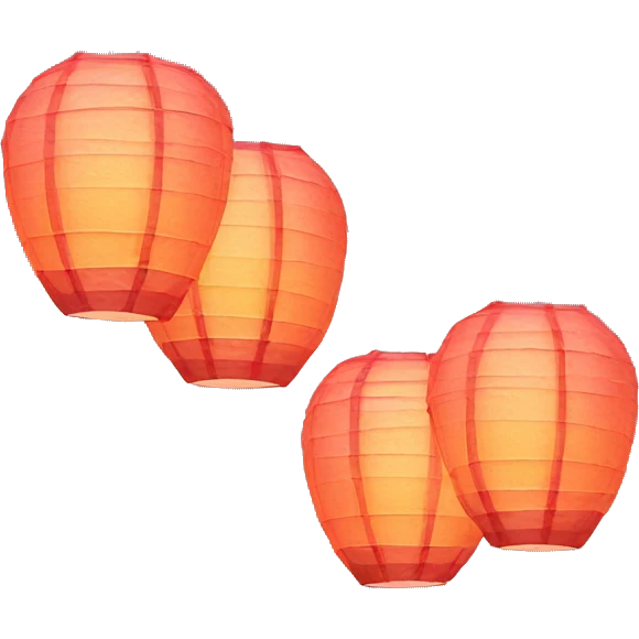 3 floating paper lanterns emoji