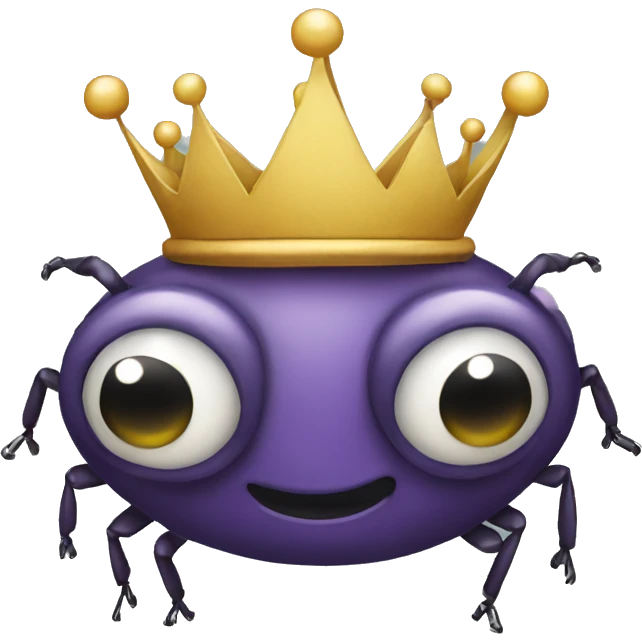 bug with crown emoji