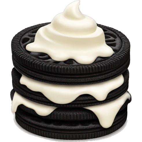 Oreo mixed with vanilla ice cream emoji