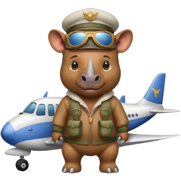 Rhino on airplane emoji