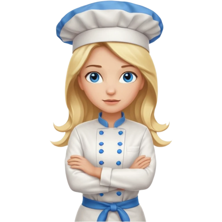 Full body 
Sexy Long Blonde hair blue eyed female chef arms folded emoji