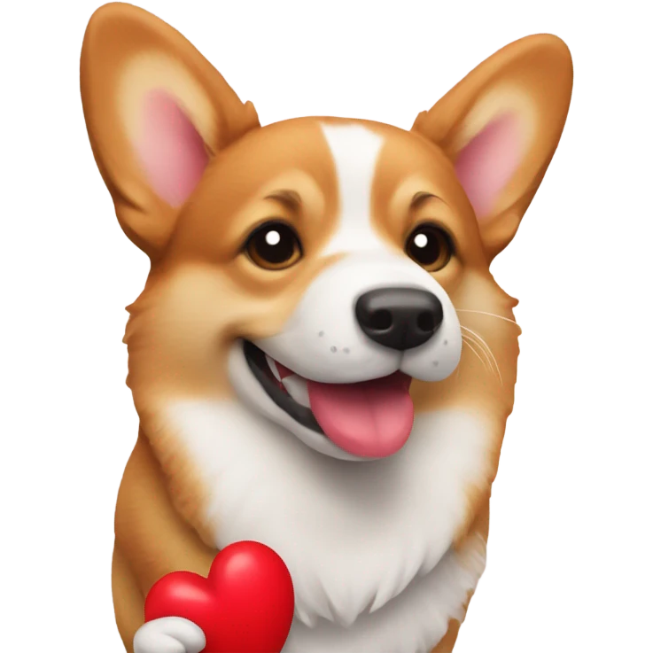 Corgi holding a red heart  emoji