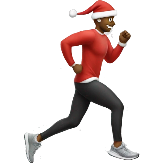 Jog with a Santa hat emoji