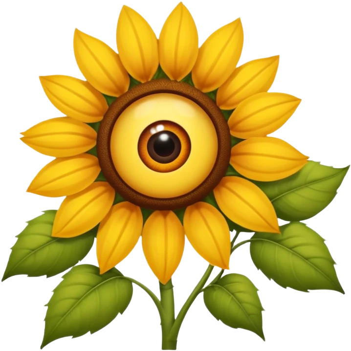 Un girasol y un ojo emoji