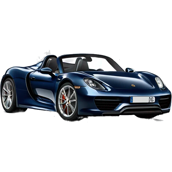 porsche 918 boxster dark blue with white background emoji