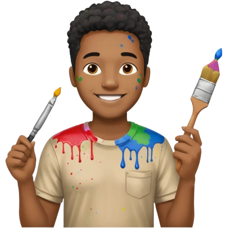 Street Painter black man emoji
