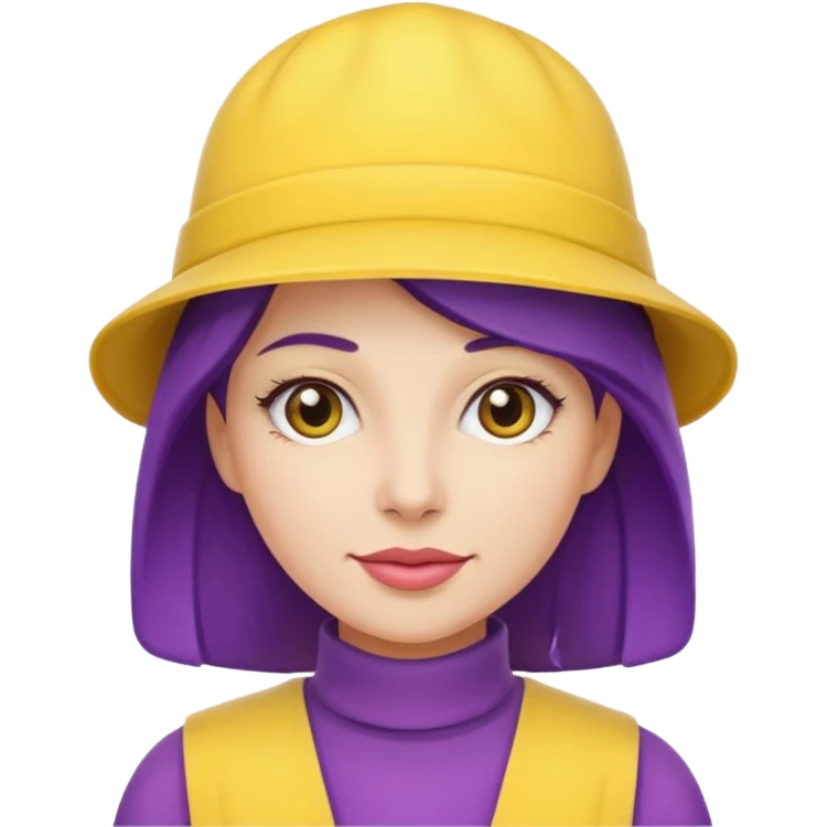 purplewoman with yellow hat emoji