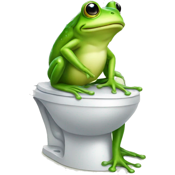 Frog standing on a toilet emoji