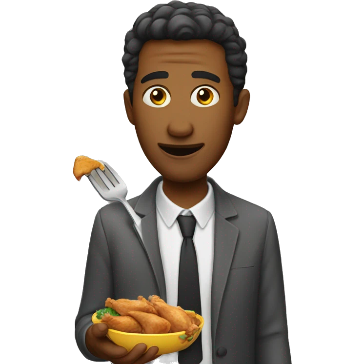 man eating chicken emoji