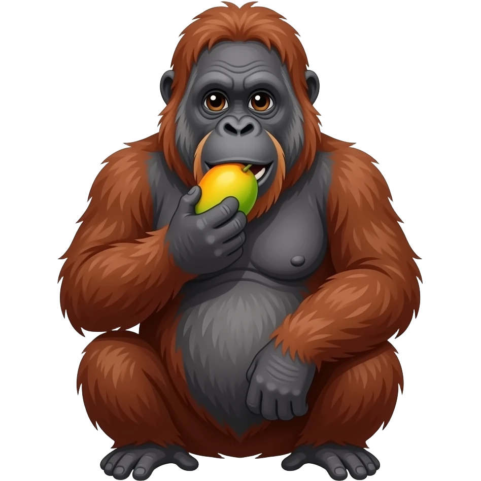 Orangutan eat mango emoji