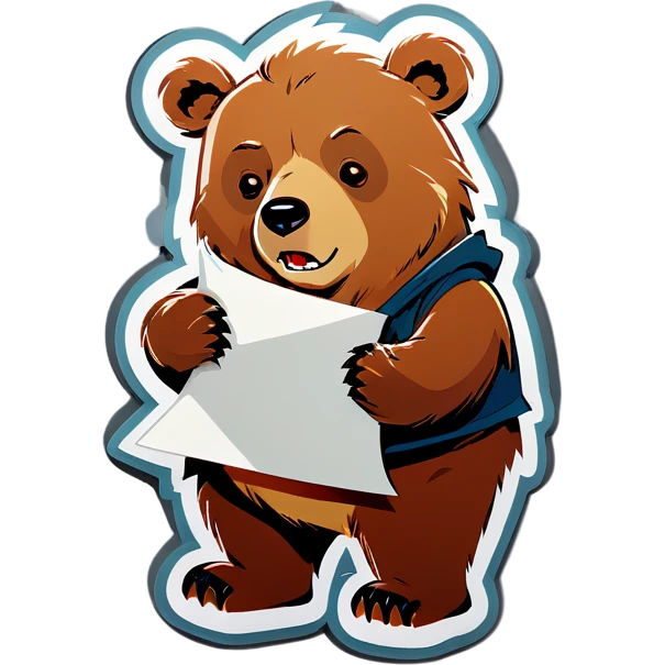 Bear with bad news emoji