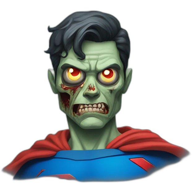 Superman as a zombie emoji