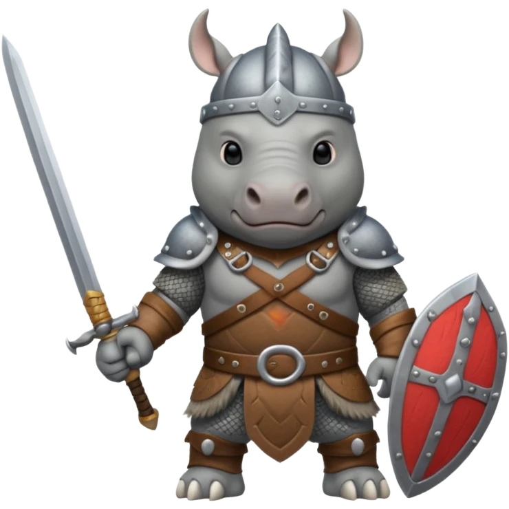 rhino with viking helmet and sword emoji
