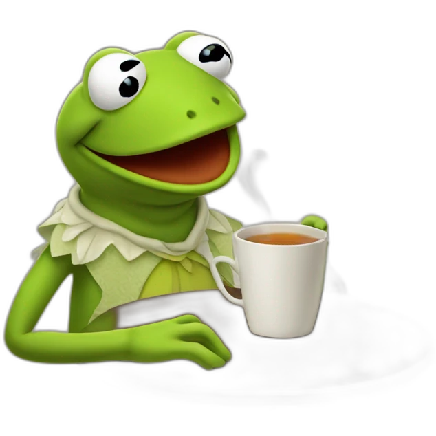 kermit the frog drinking tea emoji