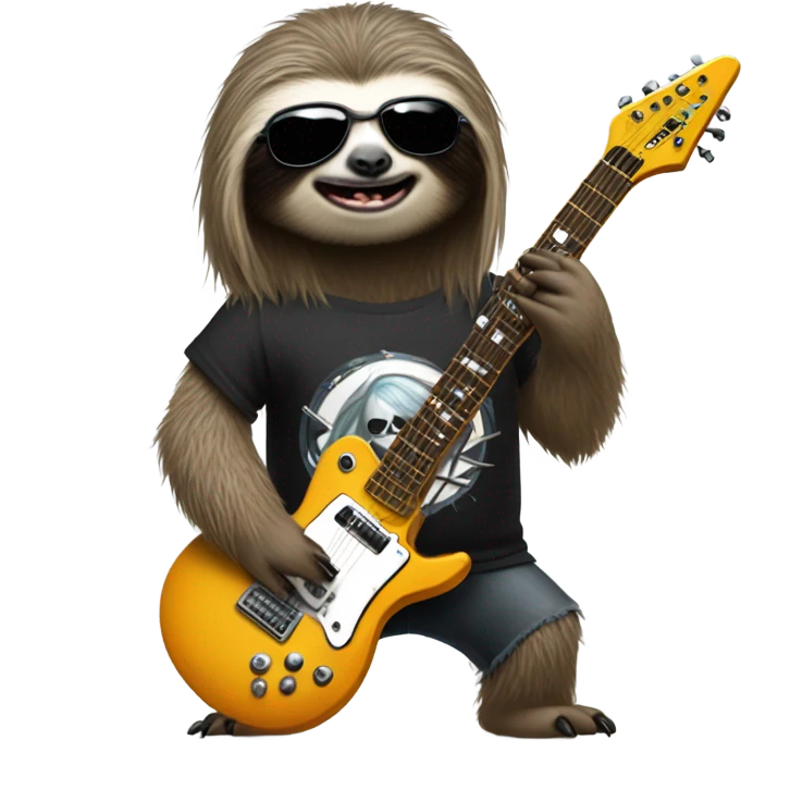 Sloth heavy metal emoji