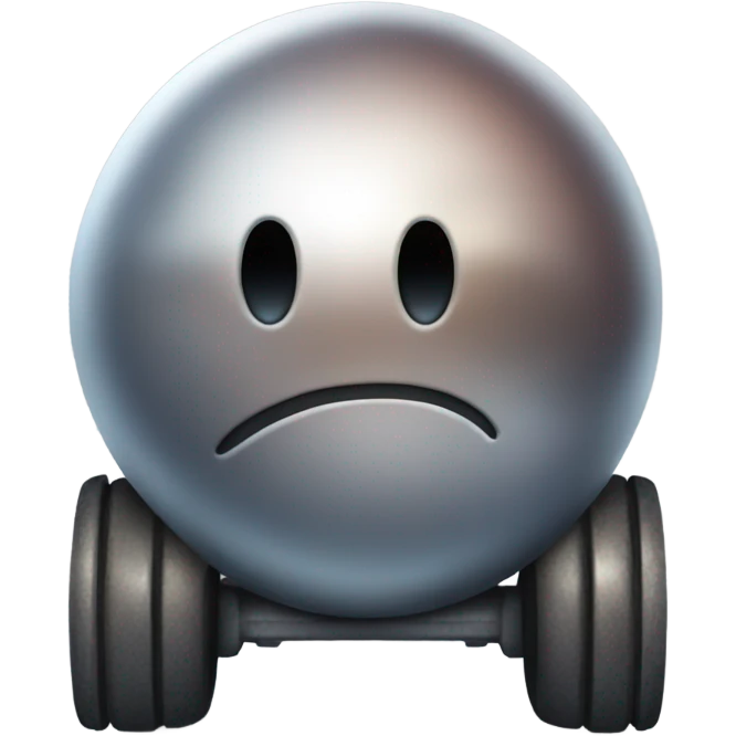 Metal cute Kirby ball driving on 4 car wheels emoji