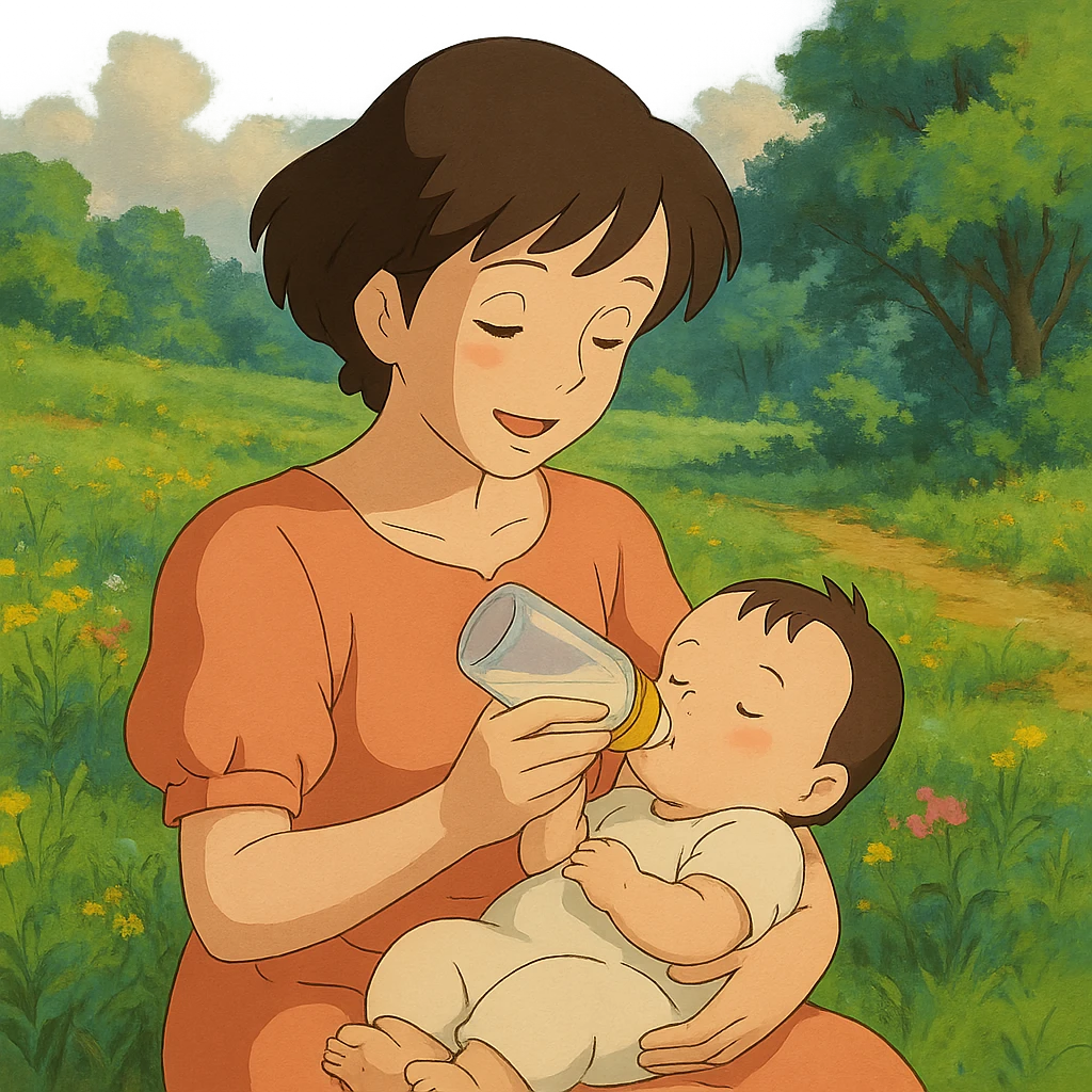 mom feeding baby emoji