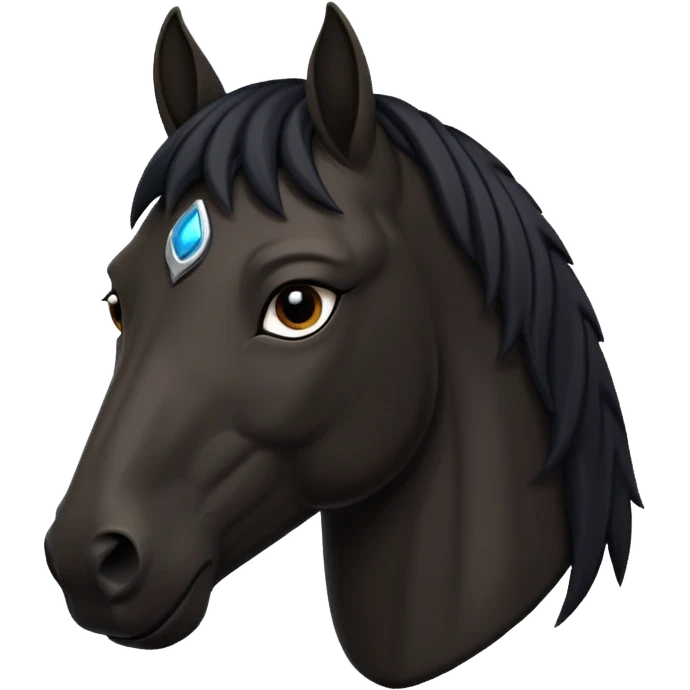 Black horse face emoji