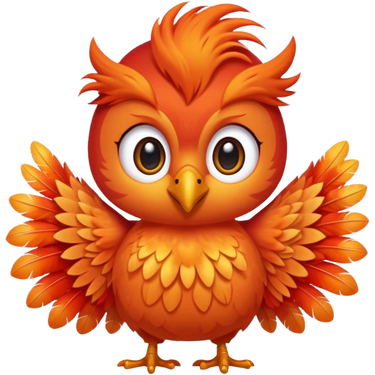 cute phoenix in kawaii stile emoji