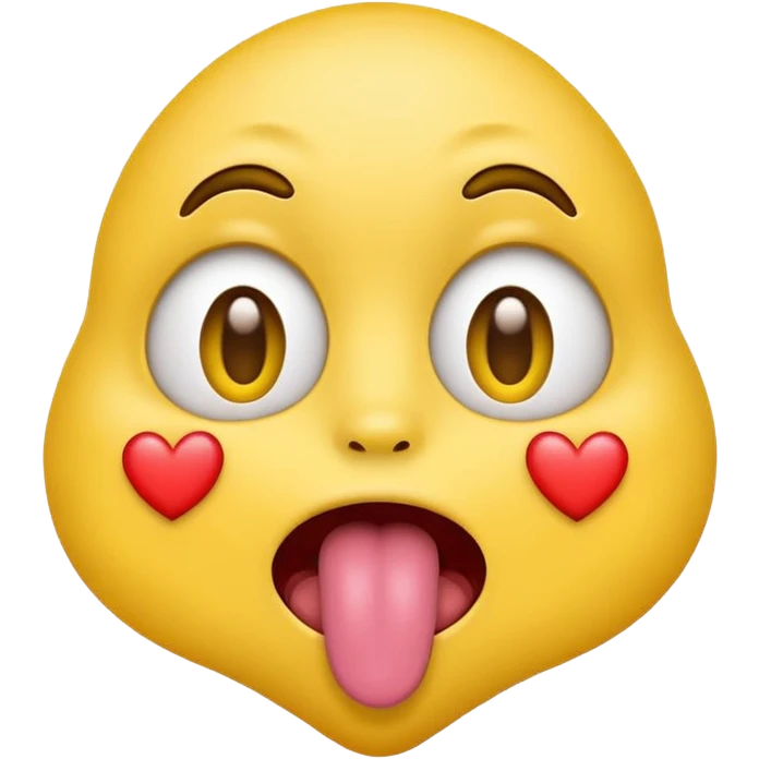 The yellow face emoji with hearted eyes and sticking out the tongue that looks like its drooling emoji