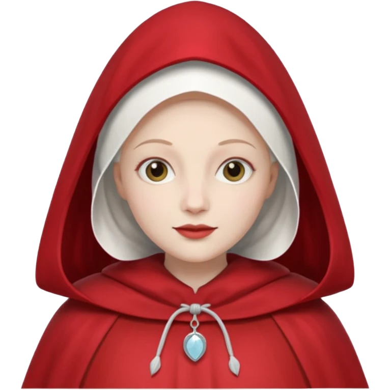 Handmaid's Tale figure with white bonnet and red cape emoji