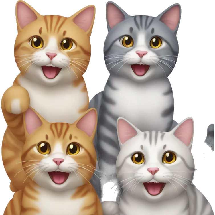 four cats having a party emoji