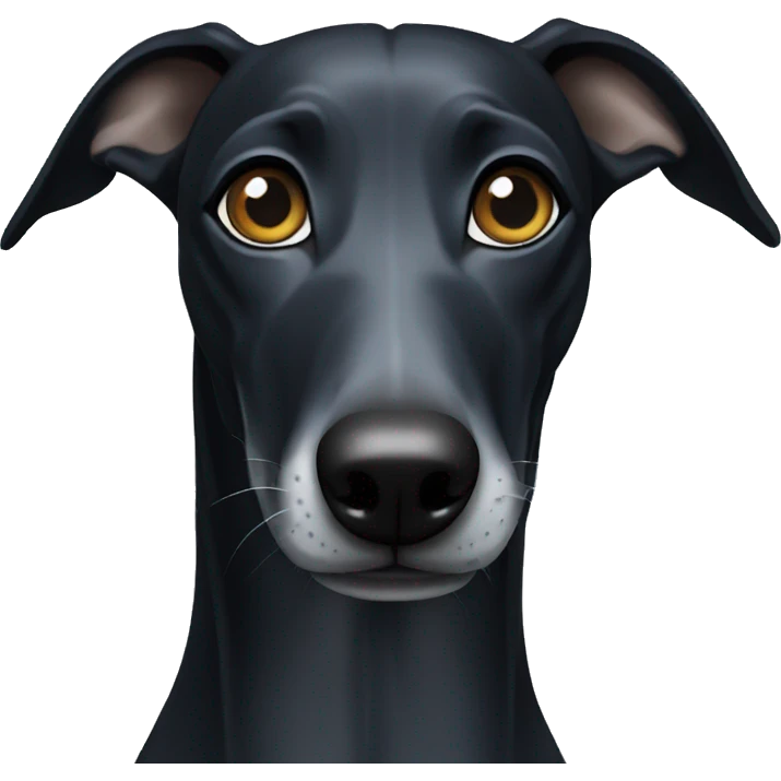 All black greyhound with blue eye color emoji