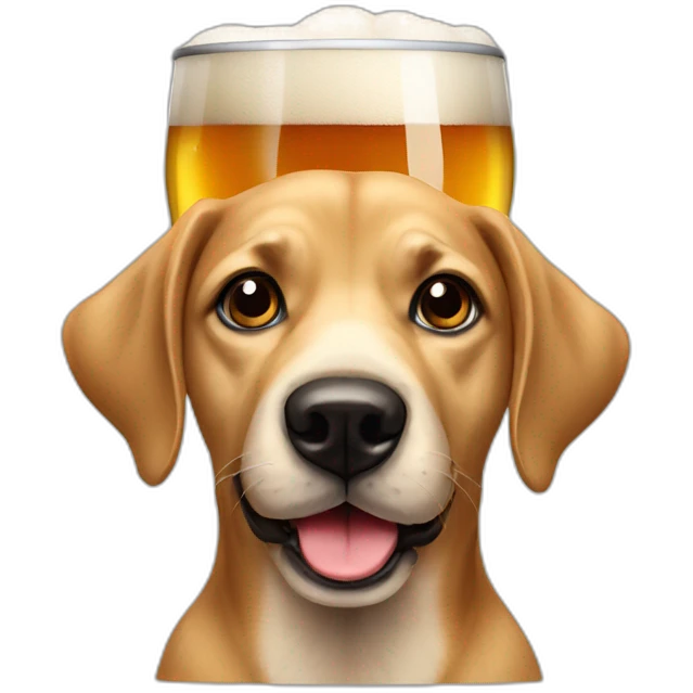 Chien avec une bière emoji