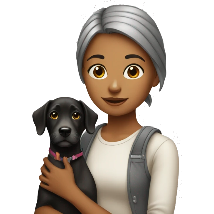Girl with dog emoji