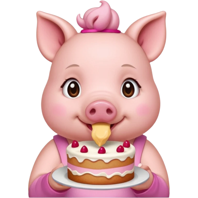 Lanie Pig in cake emoji