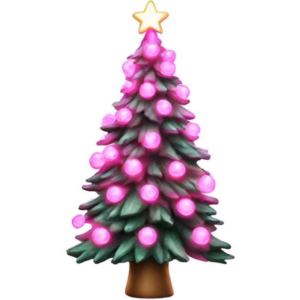 Pink light up Christmas tree emoji