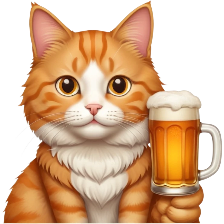 Cat with a beer in hand emoji