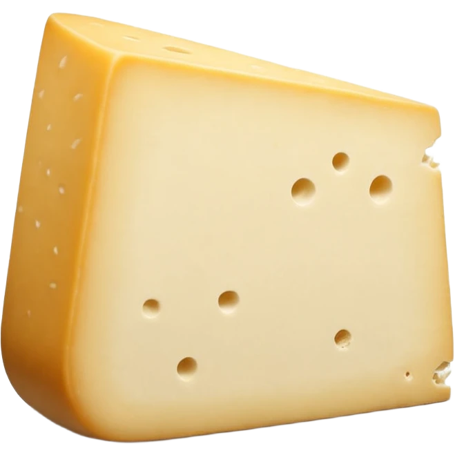 sheep’s milk cheese wedge, firm, off-white to pale ivory, beige or greyish rind, slightly crumbly or smooth, subtle surface irregularities, rustic clean cut, no plate or extras, no faces, clean 3D, soft shadows, transparent background, emoji scale emoji