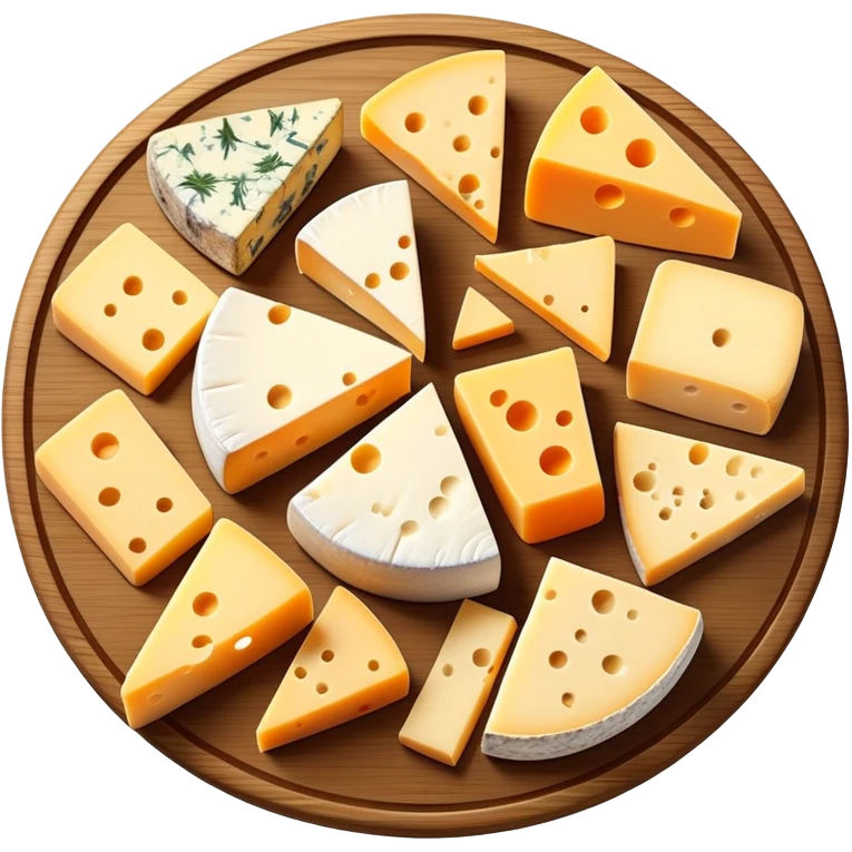 Cheese platter with different cheese varieties emoji