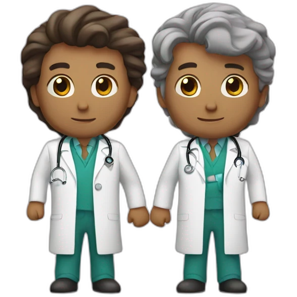 Two doctors in love emoji