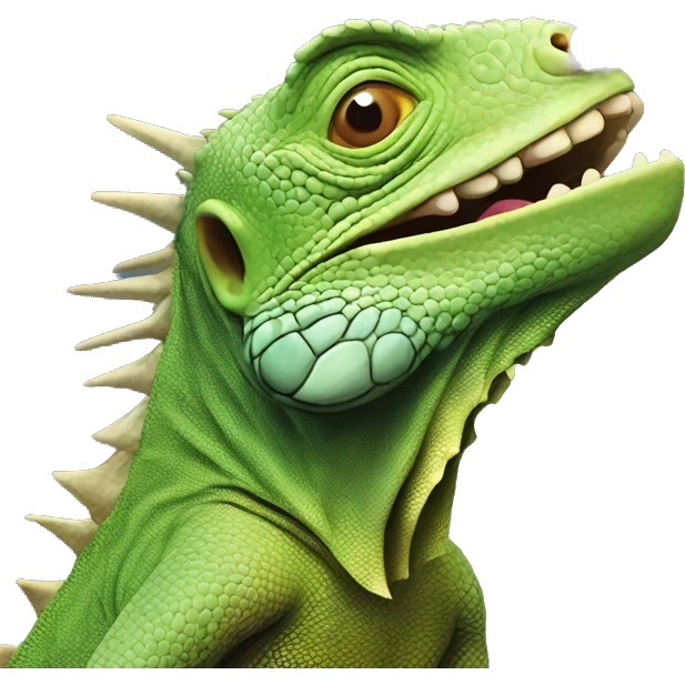 Iguana smoking a cigarette  emoji