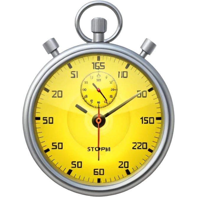 A yellow hologram of a stopwatch emoji