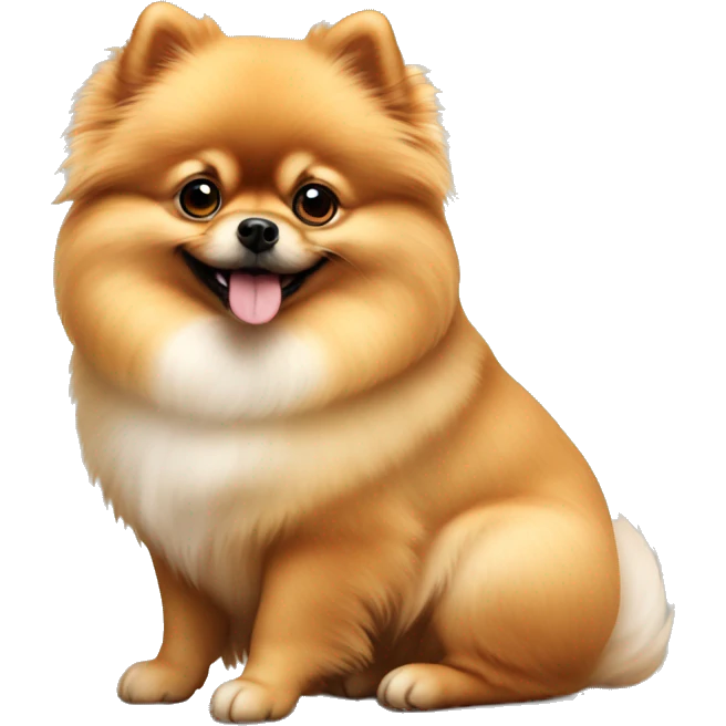 Pomeranian cute dog sitting emoji