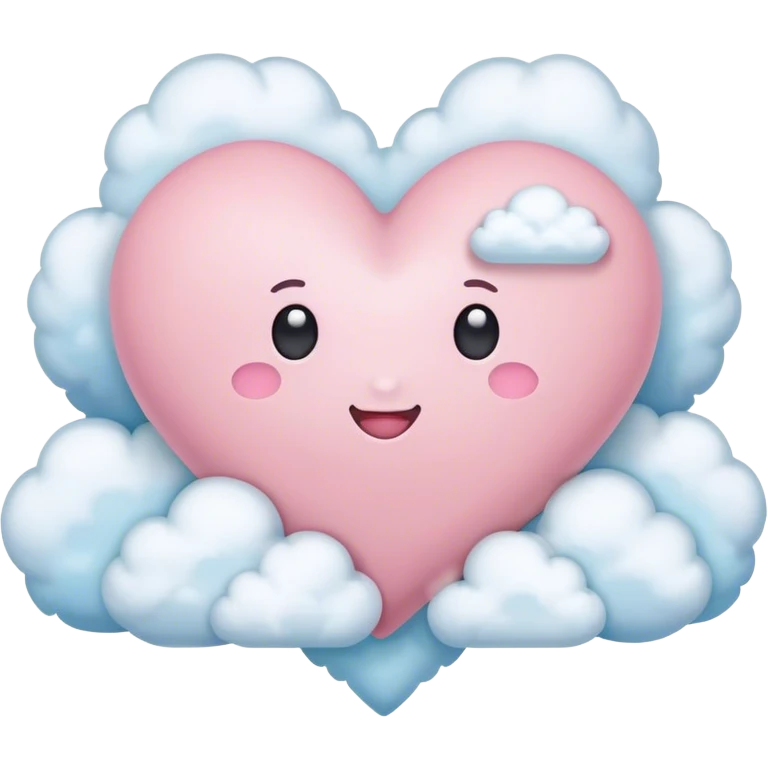 Pastel heart with clouds emoji