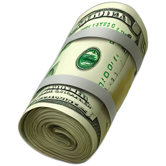 Rolled up dollar emoji