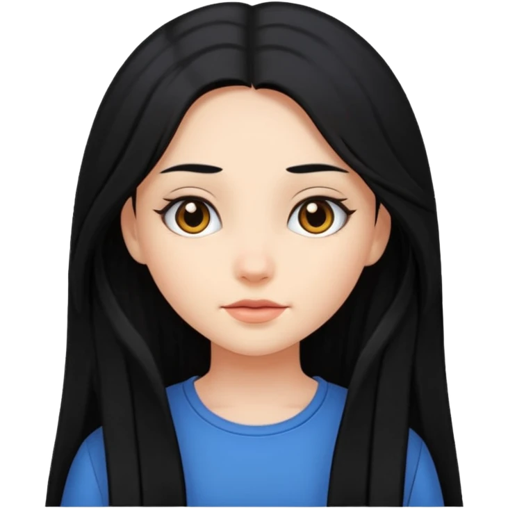 Long black hair girl  emoji